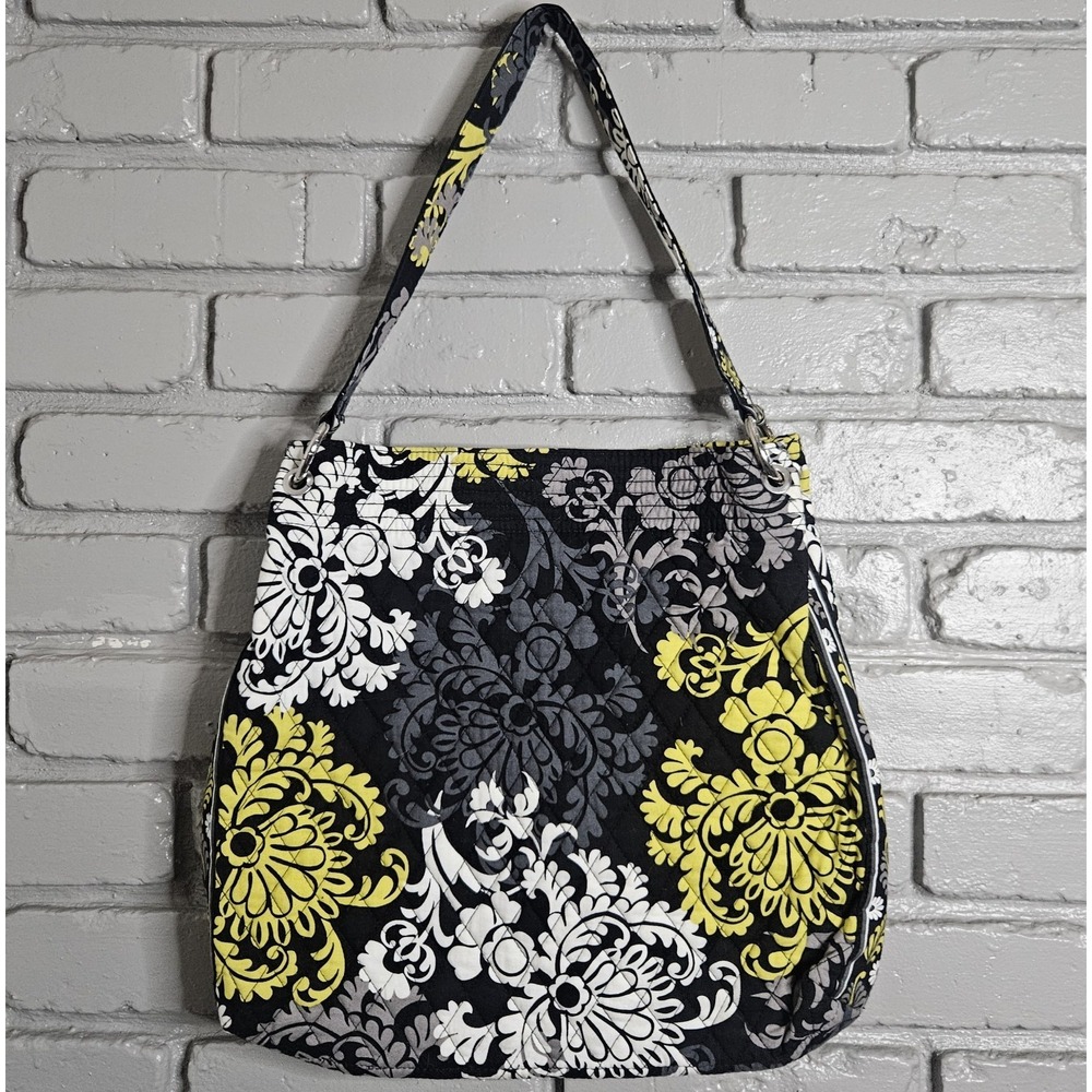 Vera Bradley Baroque Shoulder‎ Tote Bag Green Floral Quilted